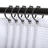 Utopia Alley Shower Rings, Shower Curtain Rings for Bathroom, Rustproof Zinc Shower Curtain Hooks Rings, Set of 12 (Black) view 1