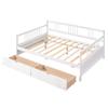 Daybed with Drawers, Wood Twin Daybed Frame, Twin Size Day Bed for Kids Adults, Multifunctional Platform Bed, White view 4