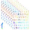 Outus Valentine's Day 576 Pieces 8 Sheets Letters Stickers Self Adhesive Vinyl Letter Alphabet Number Stickers Mailbox Numbers Sticker, Decals for Classroom Decor, Sign, Door(Silver,1 Inch) view 1