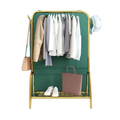 XINGLL Coat Rack Stand, Single Pole Type Floor-to-Ceiling Metal Coat Rack for Bedroom Corridor Office Hanger, 3 in 1 Design Shelf with Base Rack, 3 Colors (Color : Gold, Size : 100x33x147cm)