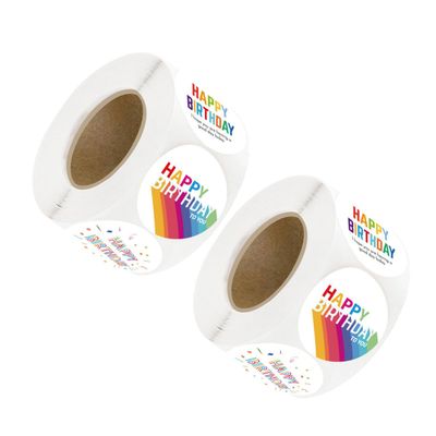 KESYOO 1000 Happy Birthday Badges Stickers Large Sealing Stickers for Candy Wrapping Decorative