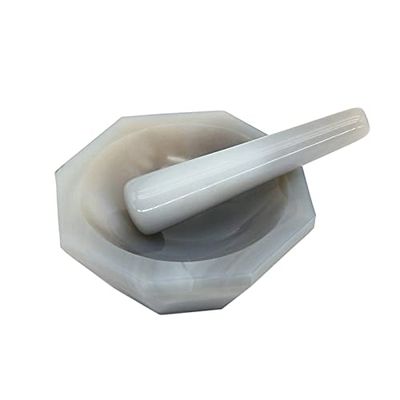 1PCS 30MM Natural Agate Mortar Laboratory Wear-Resistant Agate Mortar With Grinding Rod