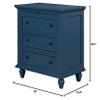 TITA-DONG Blue Wood 3 Drawers Dresser, 3 Drawer Nightstand with Pull-Out Tray, Fully Assembled Bedside Table Side End Table for Living Room/Bedroom view 3