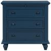 TITA-DONG Blue Wood 3 Drawers Dresser, 3 Drawer Nightstand with Pull-Out Tray, Fully Assembled Bedside Table Side End Table for Living Room/Bedroom view 4
