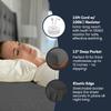 OKOHEY Grounding Fitted Sheets with 15ft Earthing Cord, Full Size, 90% Organic Cotton + 10% Silver Fiber, Soft & Breathable Grounded Sheet for Better Sleep and Enhanced Wellness, Gray view 3
