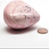 2.9" 255g Banded Rich Deep Pink Rhodocrhsoite w/Inclusions Heart Polished Natural Gemstone Crystal Mineral Specimen - Peru + Stand view 4