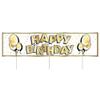 Beistle Plastic Jumbo Happy Birthday Yard Sign With Stakes Outdoor Lawn Decorations view 1
