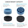 HANIHUA Round Bed Risers 4 Pack Blue Heavy Duty Furniture Risers Lifts Height 1", 2 inch, Adjustable Bed Lifts Risers for Bed Frame, Furniture, Table, Sofa, Chair Risers Supports Up to 1,300 lbs view 4