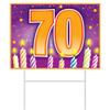 Beistle Plastic 70th Birthday Yard Sign With Stake Outdoor Lawn Decoration view 1