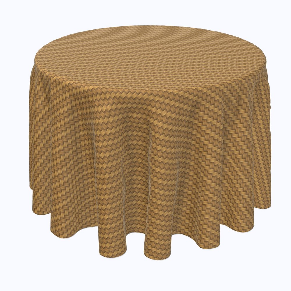 Fabric Textile Products, Inc. Round Tablecloth, 100% Polyester, 60" Round, Step by Step Wicker Weave