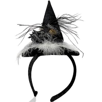 Black Polyester Shadow Witch Headband (Adult Size) - 1 Pc - Perfect for Halloween & Costume Parties