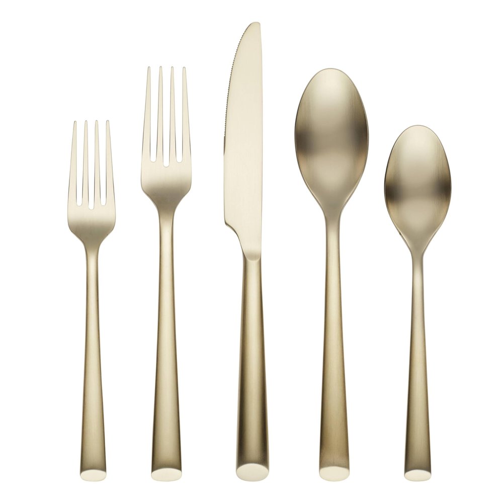 Cambridge Silversmiths Gilda Champagne Satin 20-Piece Flatware Set, Service for 4