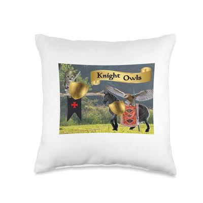 Knight Owl turn out the Night Light Give a Hoot and Sleep Throw Pillow