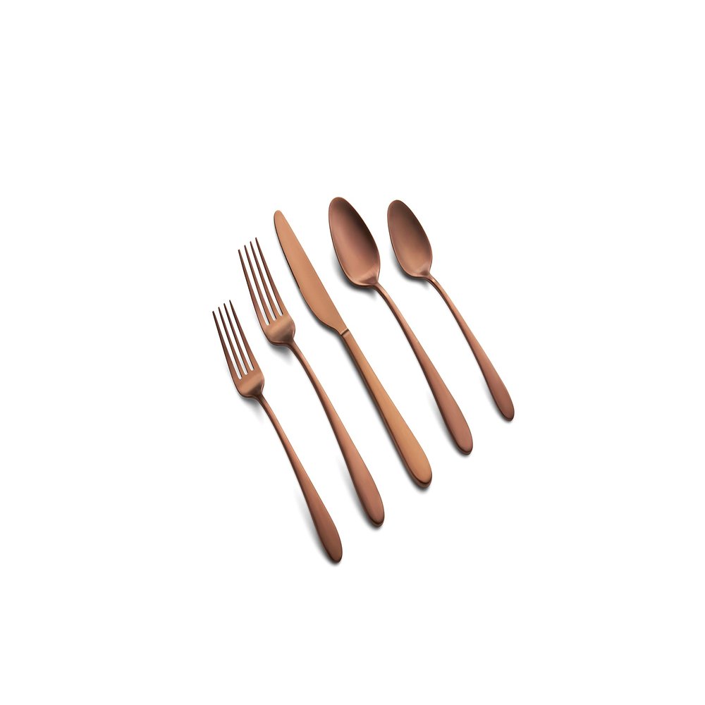 Cambridge Silversmiths Poet Copper Satin 20-Piece Flatware Set, Service for 4
