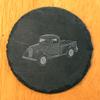 A Timeless Classic: 1937 Ford Truck Laser-Etched Coasters for Any Drink - Round Slate - Set of 4 view 2