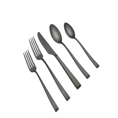 CAMBRIDGE Silversmiths Marlise Black Satin 20-Piece Flatware Set, Service for 4
