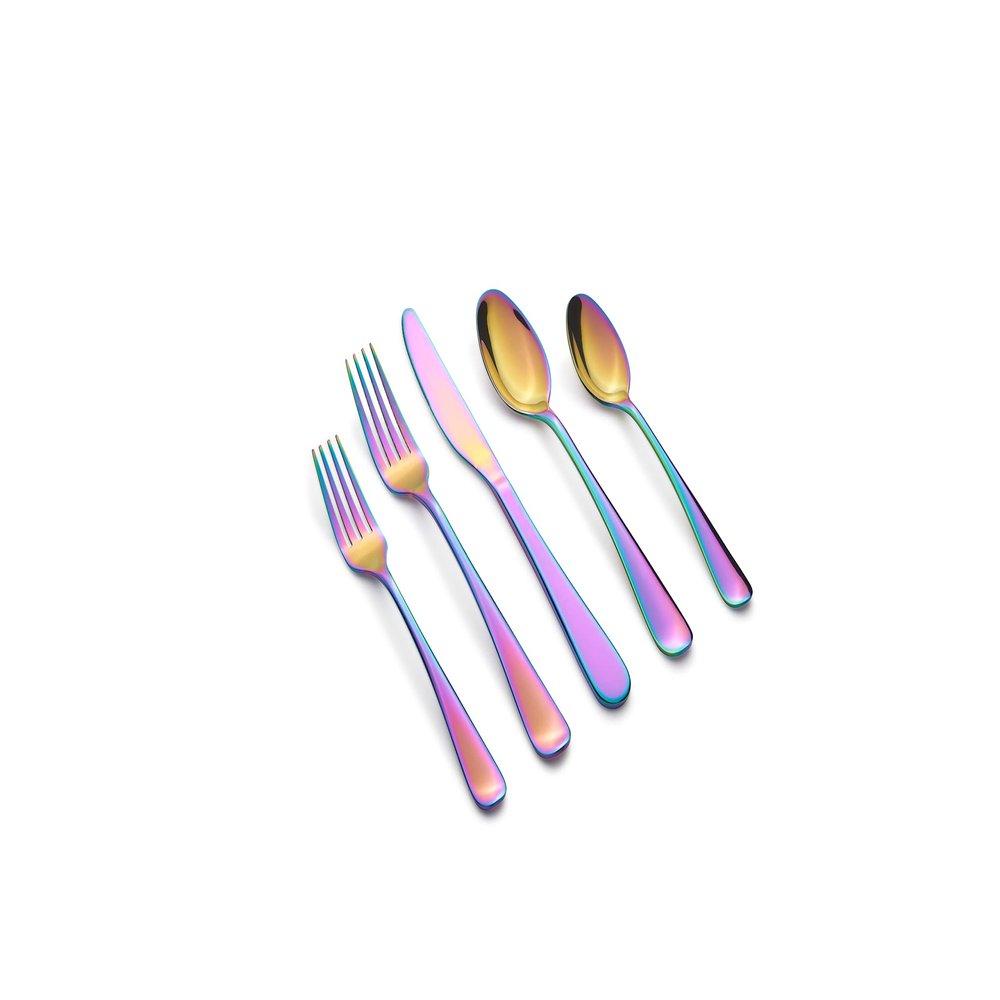 CAMBRIDGE Silversmiths Rhiannon Rainbow Mirror 20-Piece Flatware Set, Service for 4