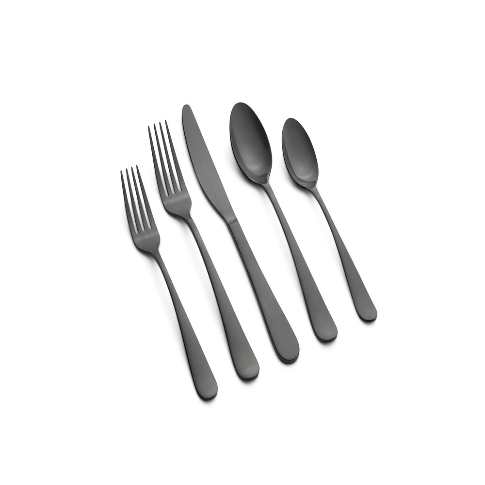Cambridge Silversmiths Rhiannon Black Satin 20-Piece Flatware Set, Service for 4