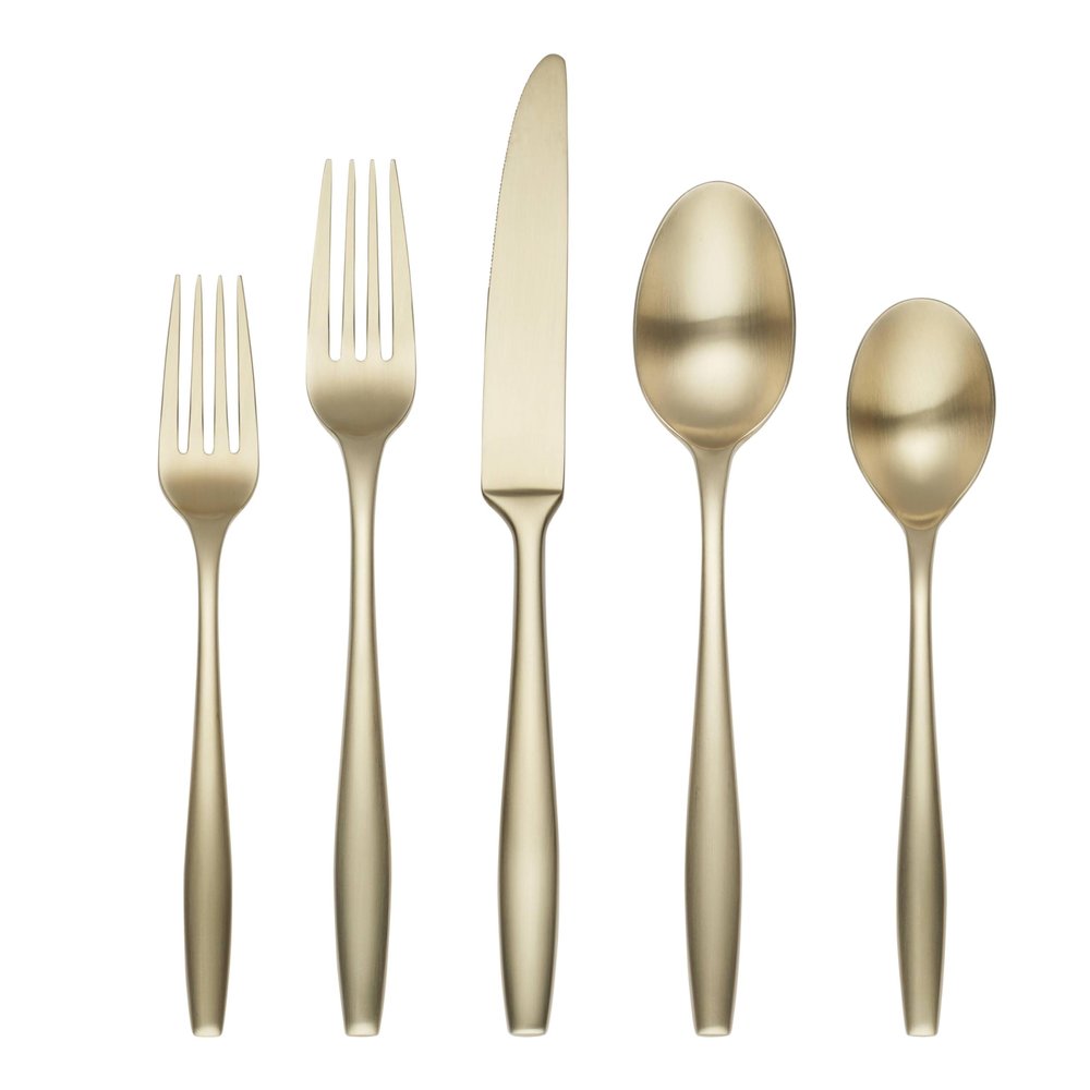 Cambridge Silversmiths Katerina Champagne Satin 20-Piece Flatware Set, Service for 4