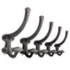 Ambipolar 5-Pack Cast Iron Heavy Duty Double Wall Hooks, Vintage Black Coat Hooks Wall Mounted for Mudroom, Hat Rack, Purse Hooks view 1