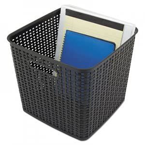 Advantus AVT40376 Extra Large Weave Bin, Black - Pack of 2