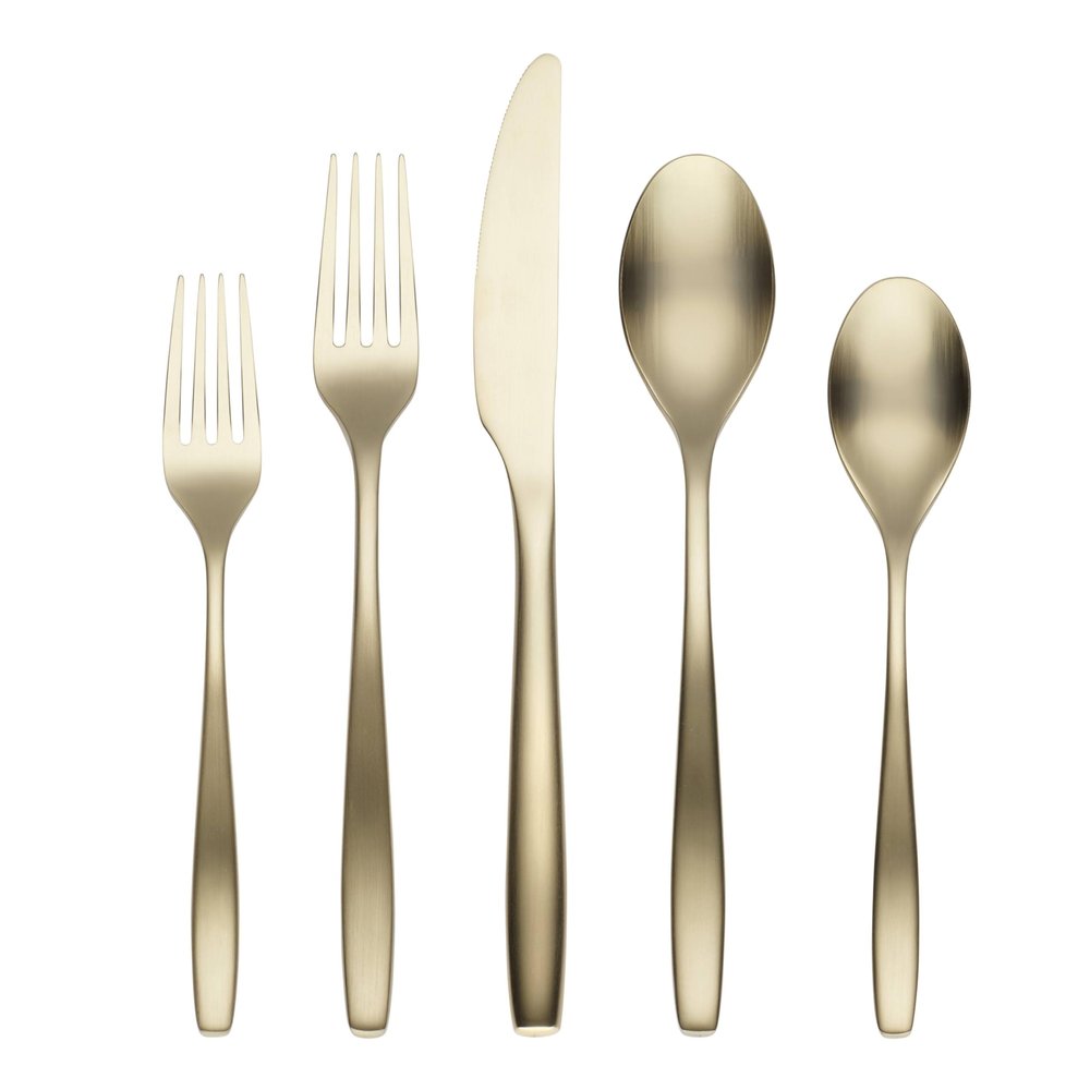 Cambridge Silversmiths Averie Black Satin 20-Piece Flatware Set, Service for 4