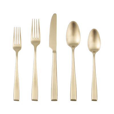 CAMBRIDGE Silversmiths Samira Champagne Satin 20-Piece Flatware Set, Service for 4