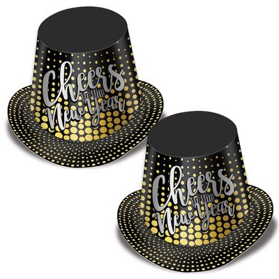 Silver & Gold Cheers To The NY Hi-Hat, (Pack of 25)