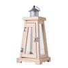 14 Inch Rustic Wooden Candle Lantern, Decorative Candle Lantern Tabletop Centerpiece, Mantle, Wall Hanging, or Garden Display, Indoor & Outdoor Use view 3