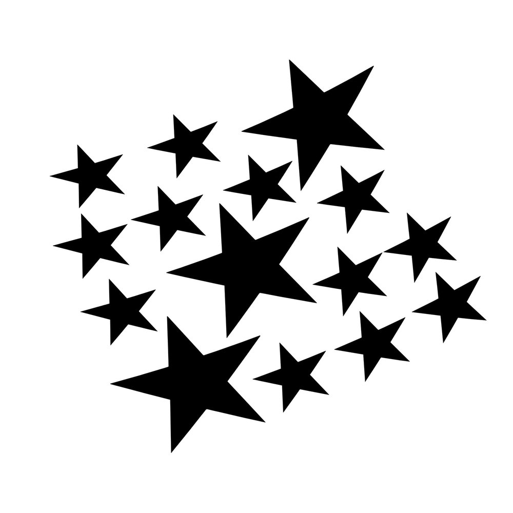 Choose 2 Colors Stars Vinyl Wall Graphic Decals Stickers - 2 & 4 inch (Custom - 30 Decals)