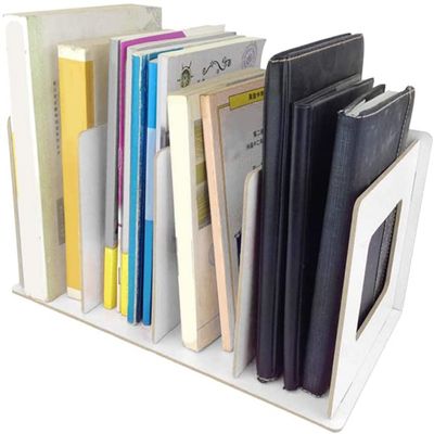 Table Magazine Rack, DIY Wooden Book Magazine Rack for Adult Student-Blanc Chaud