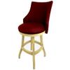 Tobias Designs 30" Swivel Solid Wood Bar Stool in Red/Beige view 1
