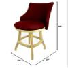 Tobias Designs 30" Swivel Solid Wood Bar Stool in Red/Beige view 2
