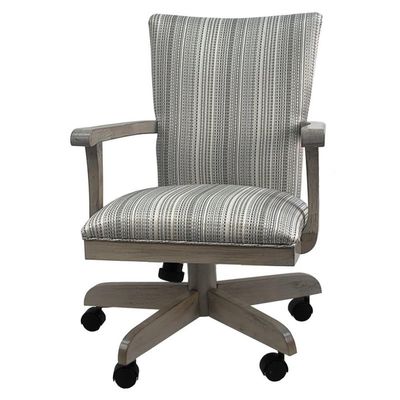 Tobias Designs Inc. Swivel Wood Dining Caster Chair 400 on Wheels in Natural Fun