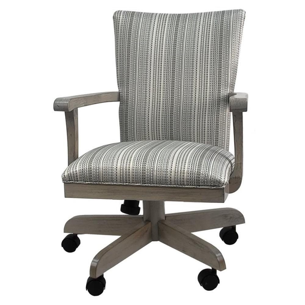Tobias Designs Inc. Swivel Wood Dining Caster Chair 400 on Wheels in Natural Fun