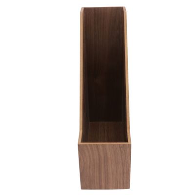 Cabilock 1pc Wooden Book Storage Box Chic Organizer for Office Home Large Capacity File Holder for Books Magazines and Documents Walnut Finish Stylish Desk Storage