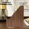 Cabilock 1pc Wooden Book Storage Box Chic Organizer for Office Home Large Capacity File Holder for Books Magazines and Documents Walnut Finish Stylish Desk Storage view 2