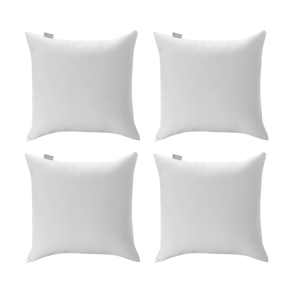 Acanva Throw Pillow Inserts for Bed Couch Sofa, Ultra Soft Polyester Filling for Decorative Cushion Square Sham Form, 22"x22"-4 Pack, White