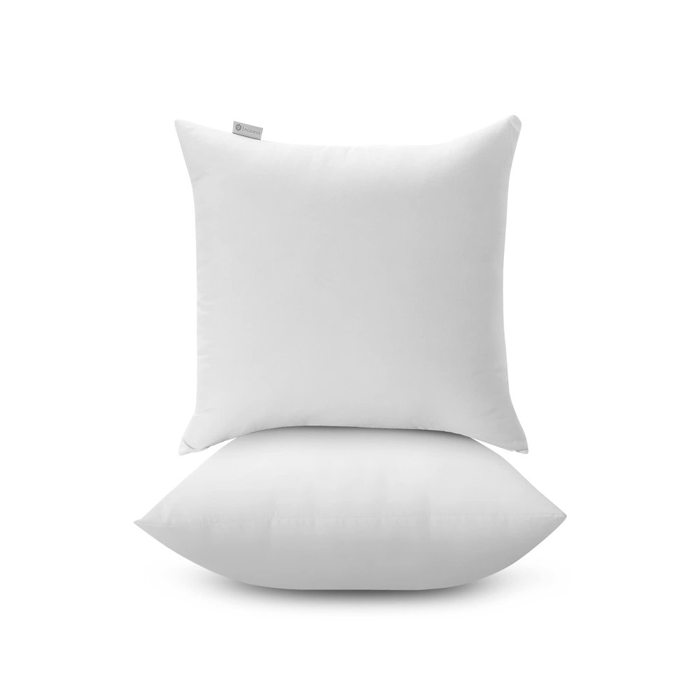 Acanva Throw Pillow Inserts for Bed Couch Sofa, Ultra Soft Polyester Filling for Decorative Cushion Square Sham Form, 26"x26", 2 Pack, White