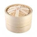 22cm Steamer Basket 2-Tier, Chinese Rice Cooking Food Cooker With Lid for Cooking Asian Food, Dim Sum, Chinese Dumpling, Bun, Rice & Vegetables