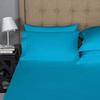 1200-Thread-Count Best 100% Egpytian Cotton 4PC Bed Sheet Set RV King Size Fit 6-10" Inches Deep Pocket (Solid, Turquoise) - Machine Washable view 1