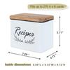 NIKKY HOME 4x6 Kitchen Metal Recipe Organization Box Leaf Pattern with 24 Cards and 8 Dividers, White view 4