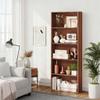 DORTALA Bookcase 5-Shelf Multi-Functional Modern Wood Storage Display Open Bookshelf for Home Office, Walnut view 2