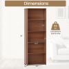 DORTALA Bookcase 5-Shelf Multi-Functional Modern Wood Storage Display Open Bookshelf for Home Office, Walnut view 3