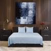 1200-Thread-Count Best 100% Egpytian Cotton 4PC Bed Sheet Set Queen Size Fit 6-10" Inches Deep Pocket (Solid, Light Blue) - Machine Washable view 1