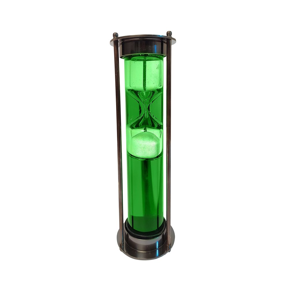 A.A.Nauticals - 7 Inch Colourful Water Filled Tube Floating Sand Timer Hourglass - Handmade Rustic Dcor, for Home and Office Desk Decoration (Green)