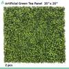 SunnyRoyal 2 Pieces 20" x 20" Artificial Boxwood Panels Grass Wall Greenery Backdrop Decor Privacy Hedge Fence Screen for Outdoor Indoor Backyard Fence Decoration (Light Green Tea) view 2