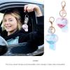 ABOOFAN 2 Pcs 1 Set Quicksand Love Pendant Keychain Novelty Keyring Love Keyring Sequin Key Chains Valentines Day Decor Hanging Decorations Plastic Wallet Child Handbag view 3