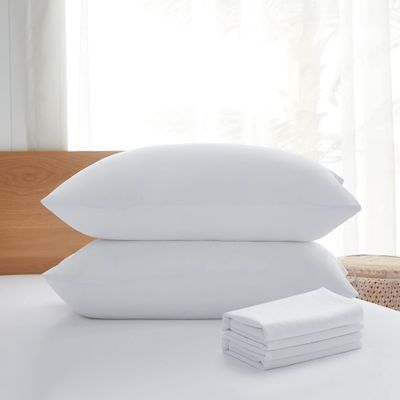 Acanva Cooling Bed Pillows for Sleeping 2 Pack, Premium Microfiber Filling Soft Supportive with Removable Cover Skin-Friendly, King Size with Cover(Pack of 2), White