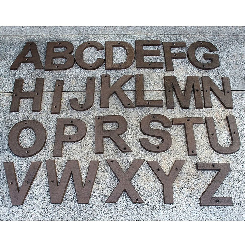 1pcs 127mm/5inch Metal Letters Numbers, Retro Cast Iron Door Number Plaques, DIY Street Address Outdoor Alphabet Sign (Color : Letter S)
